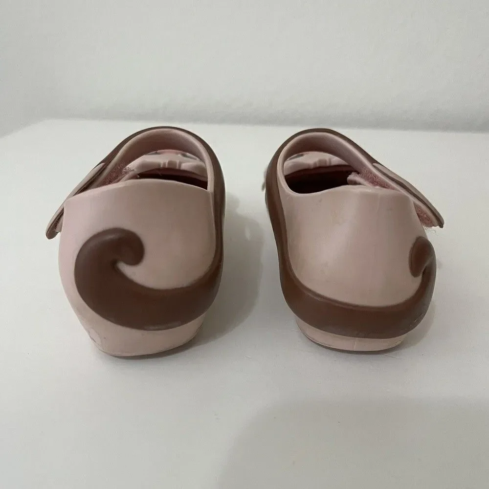 Mini Melissa Ultragirl Pink Chipmunk Mary Jane Flats Shoes Toddler Girls Size 8